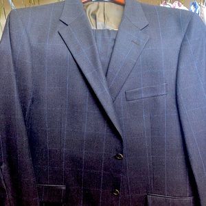Hickey freeman men’s suit 46R Brown with blue check